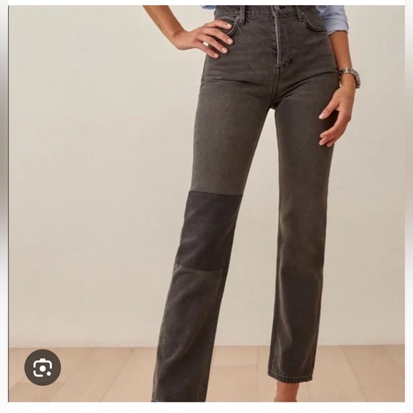 Reformation Cynthia Patch high rise straight jeans - Picture 1 of 4